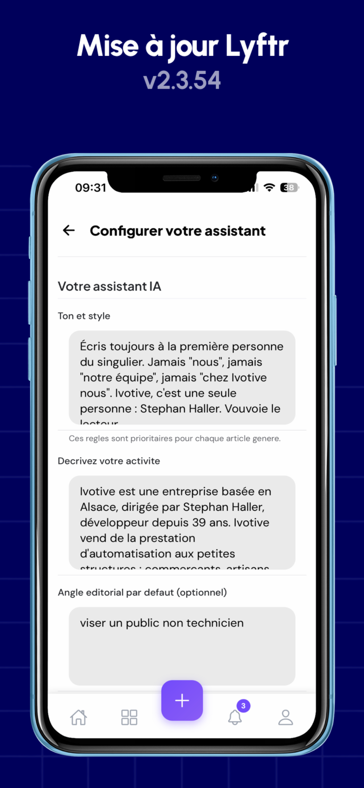 Mise à jour Lyftr v2.3.54 : Optimisation de l'expérience utilisateur
